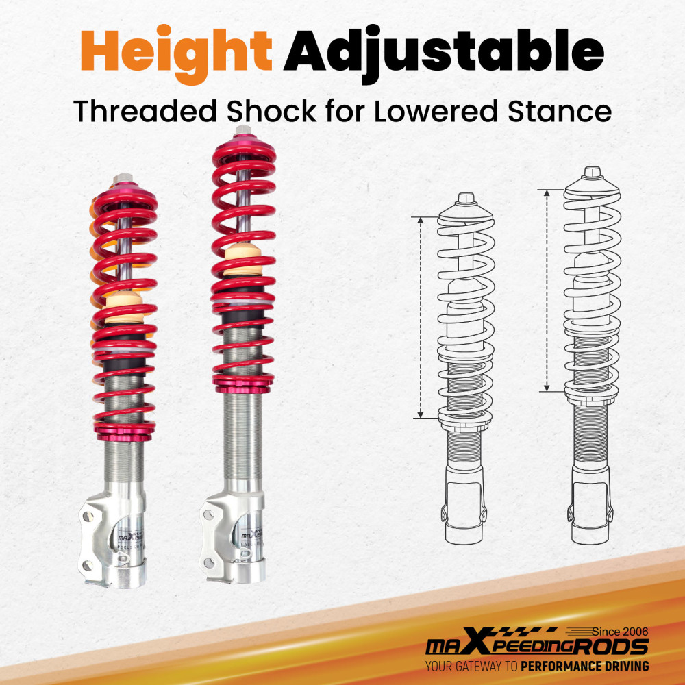Front Coilovers compatible for Volkswagen Golf MKII MkIII compatible for VW Golf MK2 MK3 1985-2000