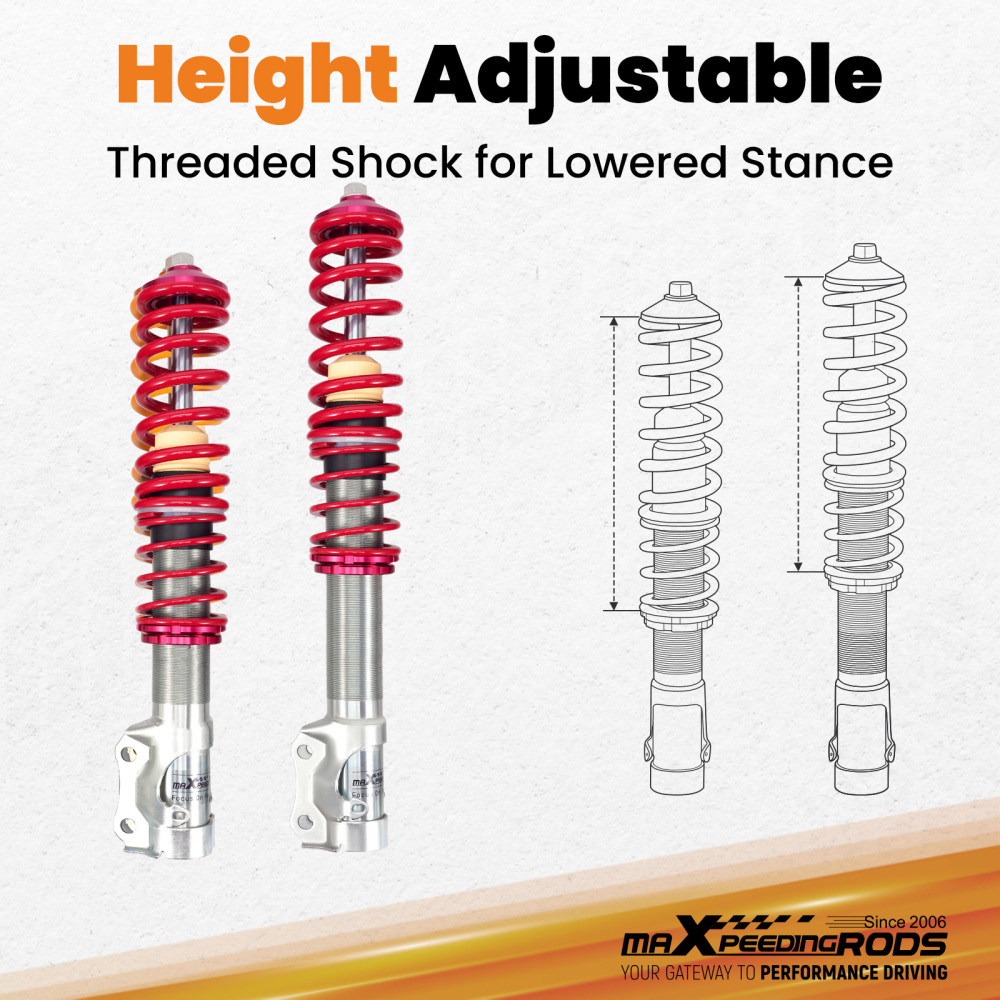 Compatible for Volkswagen VW Golf MK2 MK3 16V JETTA Suspension Steet 1984-2002 Coilovers Lowering Kit