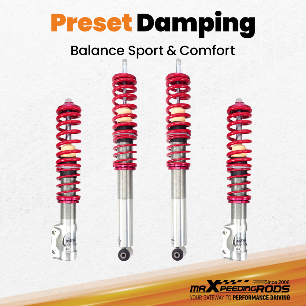Compatible for Volkswagen VW Golf MK2 MK3 16V JETTA Suspension Steet 1984-2002 Coilovers Lowering Kit