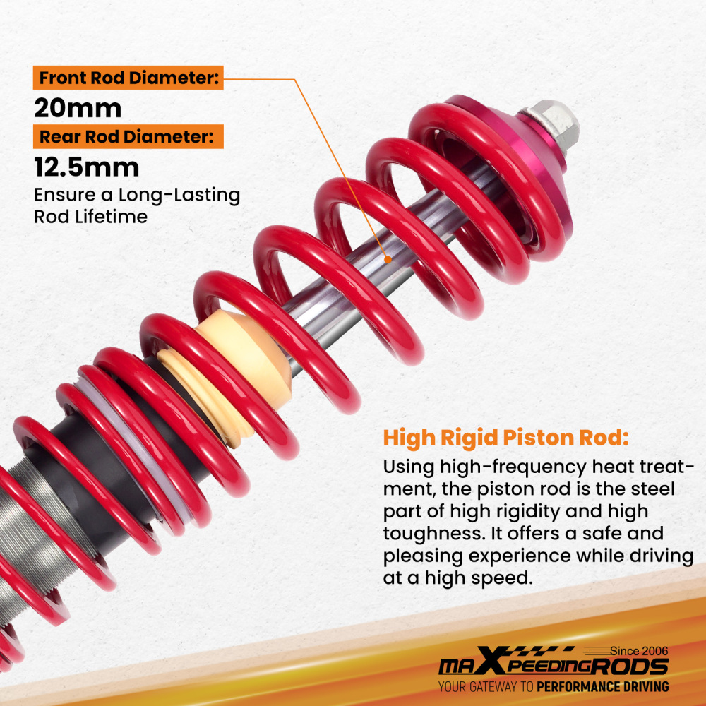 Kit de Combinés Filetés compatible pour VW Golf 2 3 1983-2002 Réglable Coilover Suspension