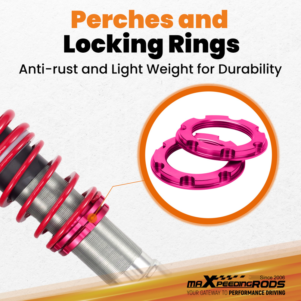 Kit de Combinés Filetés compatible pour VW Golf 2 3 1983-2002 Réglable Coilover Suspension