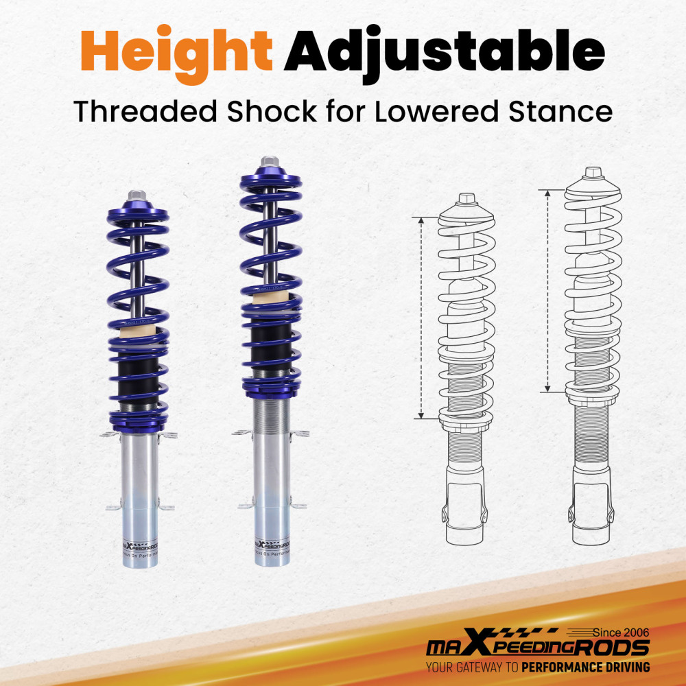 Coilover Suspension Kit compatible for Volkswagen VW Golf Mk4 New Beetle 9C1 1.6 1.8 T 2.0