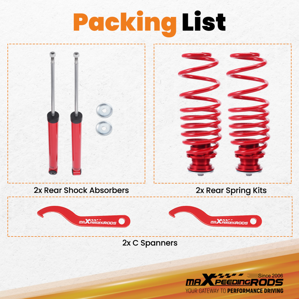 Rear Coilovers suspension lowering compatible for VW Golf mk 4 1998 - 2004