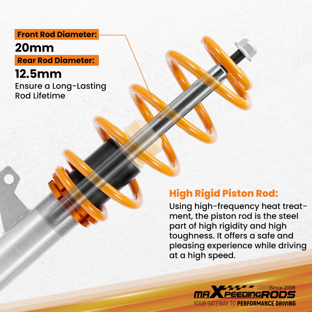 Coilovers compatible for VW Volkswagen Golf Mk5 Mk6 Adjustable Suspension Coilover Struts