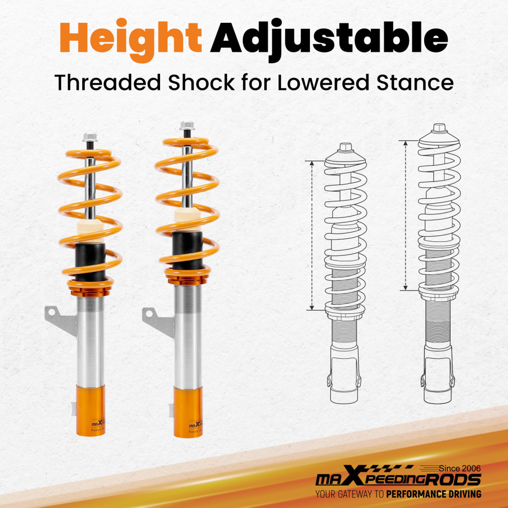 Kit Suspension Combine Filete compatible pour VW Golf 5 1K de 2003 a 2008 compatible pour Audi A3 8P