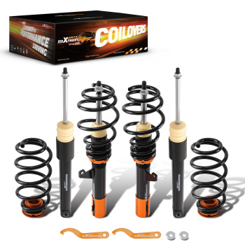4Pcs Coilover Struts Shocks compatible for VW MK5 MK6 compatible for GOLF JETTA 2006-2014 Suspension Kit