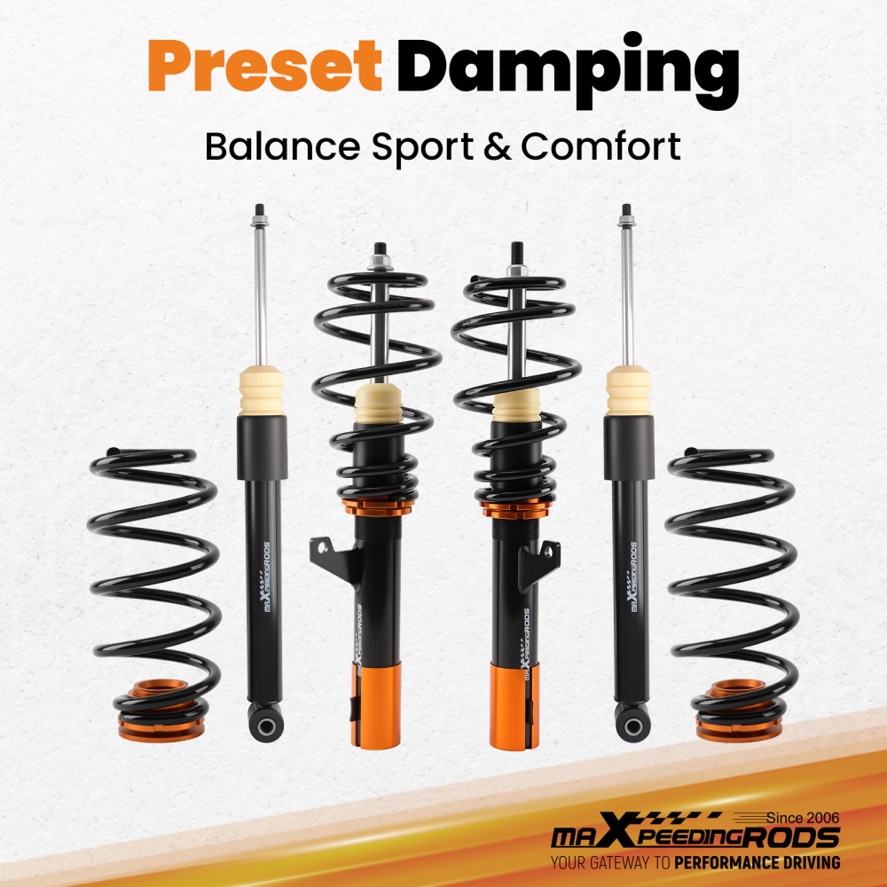 4Pcs Coilover Struts Shocks compatible for VW MK5 MK6 compatible for GOLF JETTA 2006-2014 Suspension Kit