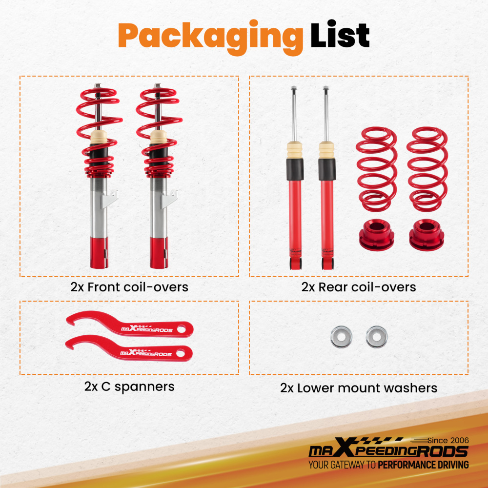 Coilover compatible for Audi VW Golf MK5 MK6 MKV 1K1 Suspension Coilovers Struts Absorber