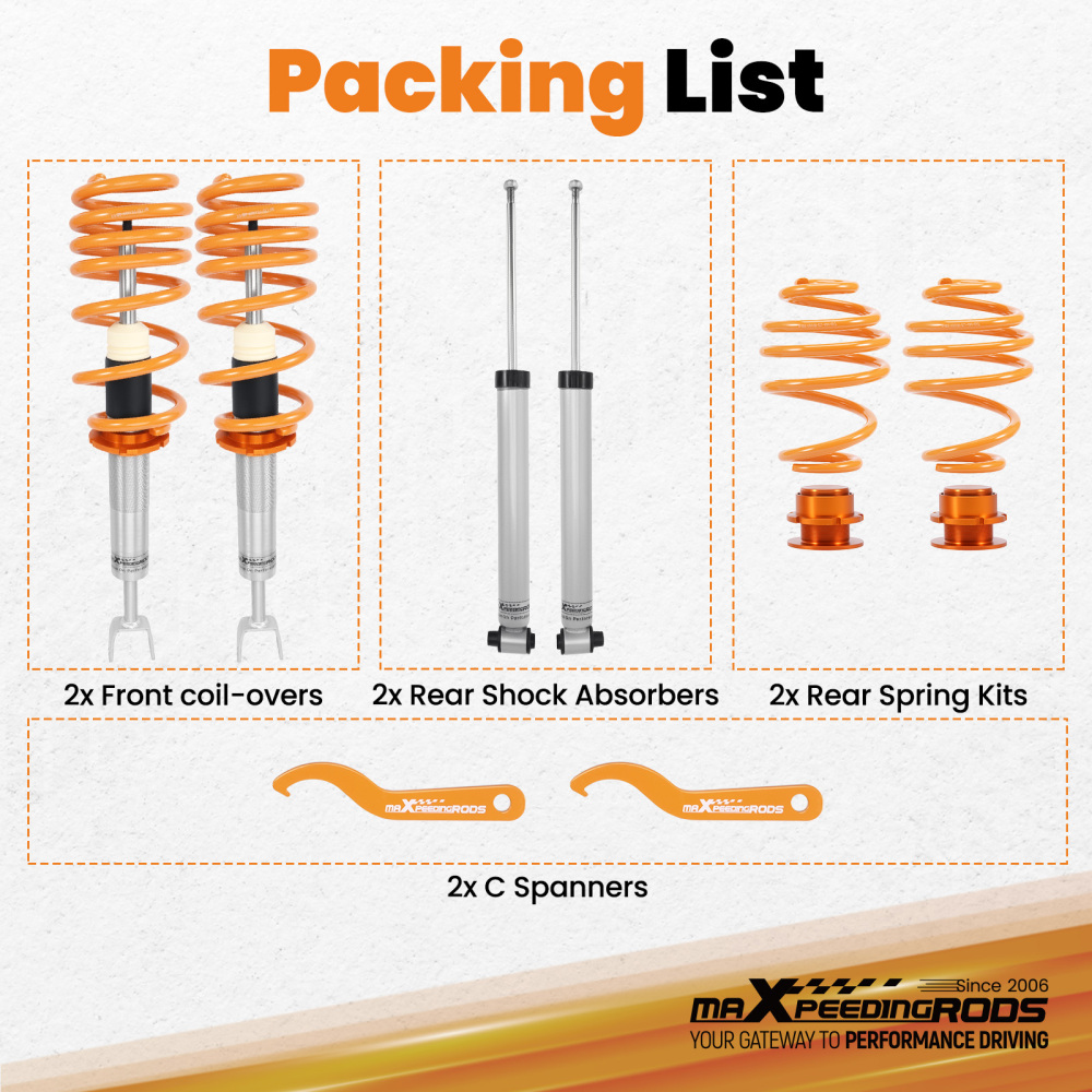 Adjustable Lowering Suspension Coilovers Kit compatible for VW Passat 3B 3BG Coilovers