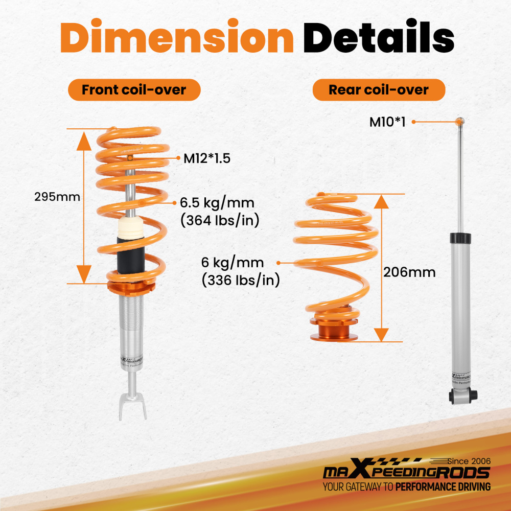 Adjustable Lowering Suspension Coilovers Kit compatible for VW Passat 3B 3BG Coilovers