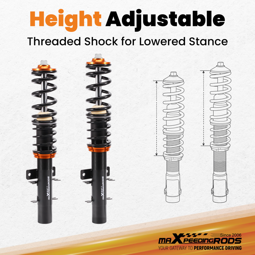 maXpeedingrods Coilovers compatible for VW Polo MK5 6R/6C compatible for Audi A1 8X compatible for Seat MK4 6J