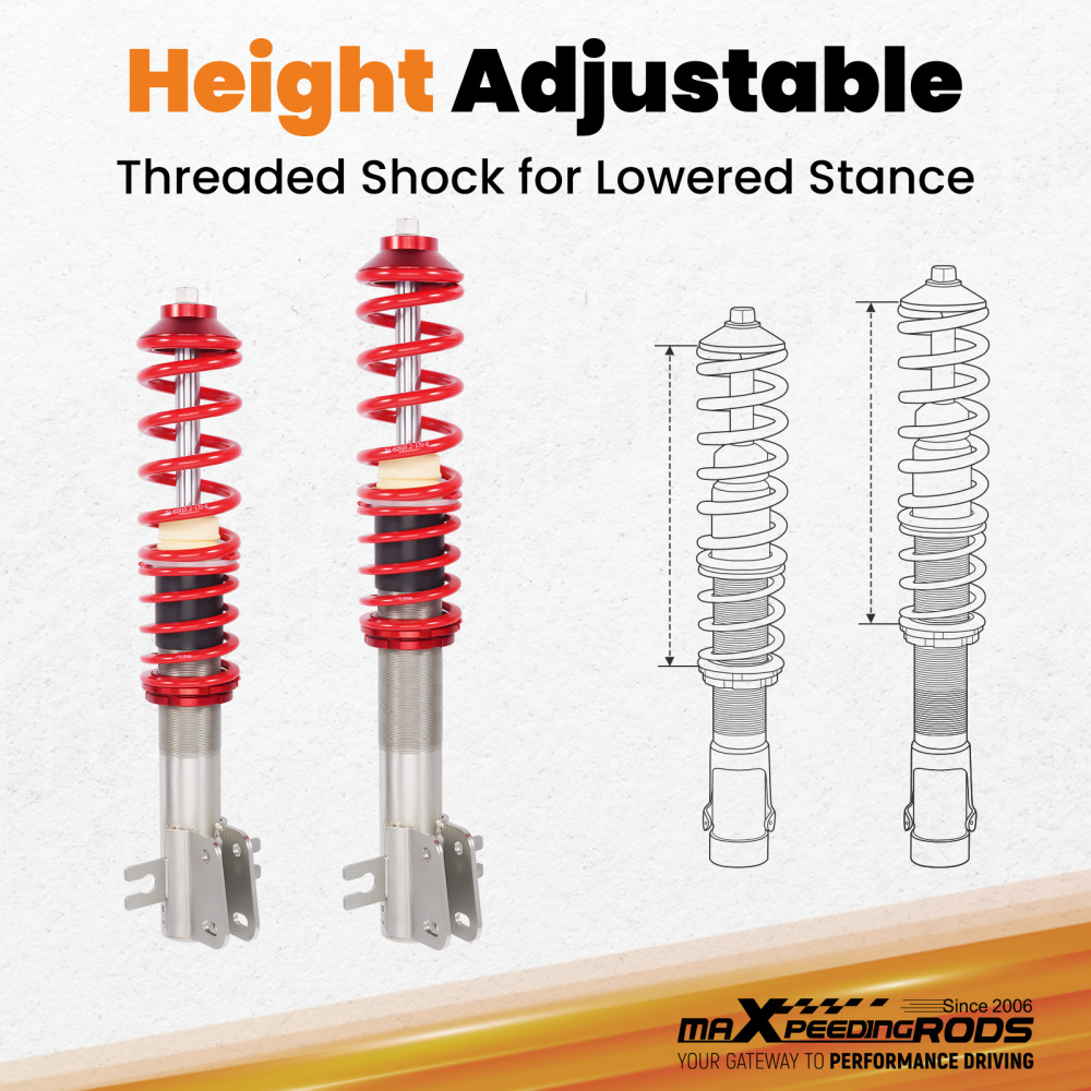 Coilovers Front Rear compatible for Fiat Punto MK2 188 1999-2012 1.2 1.3 1.4 1.6 1.8 1.9