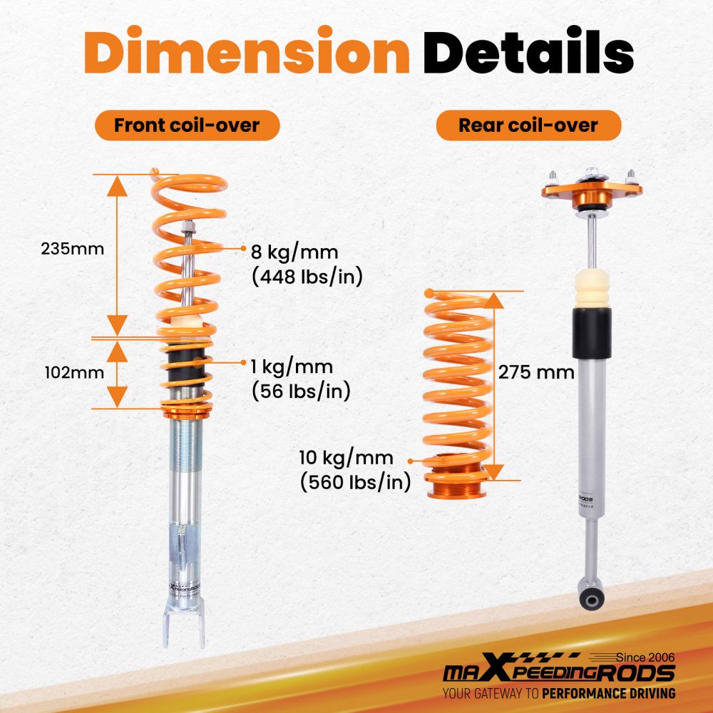 Coilovers Suspension Kit compatible for Chrysler 300C compatible for Dodge Magnum 5.7L 6.1L SRT8 Wagon