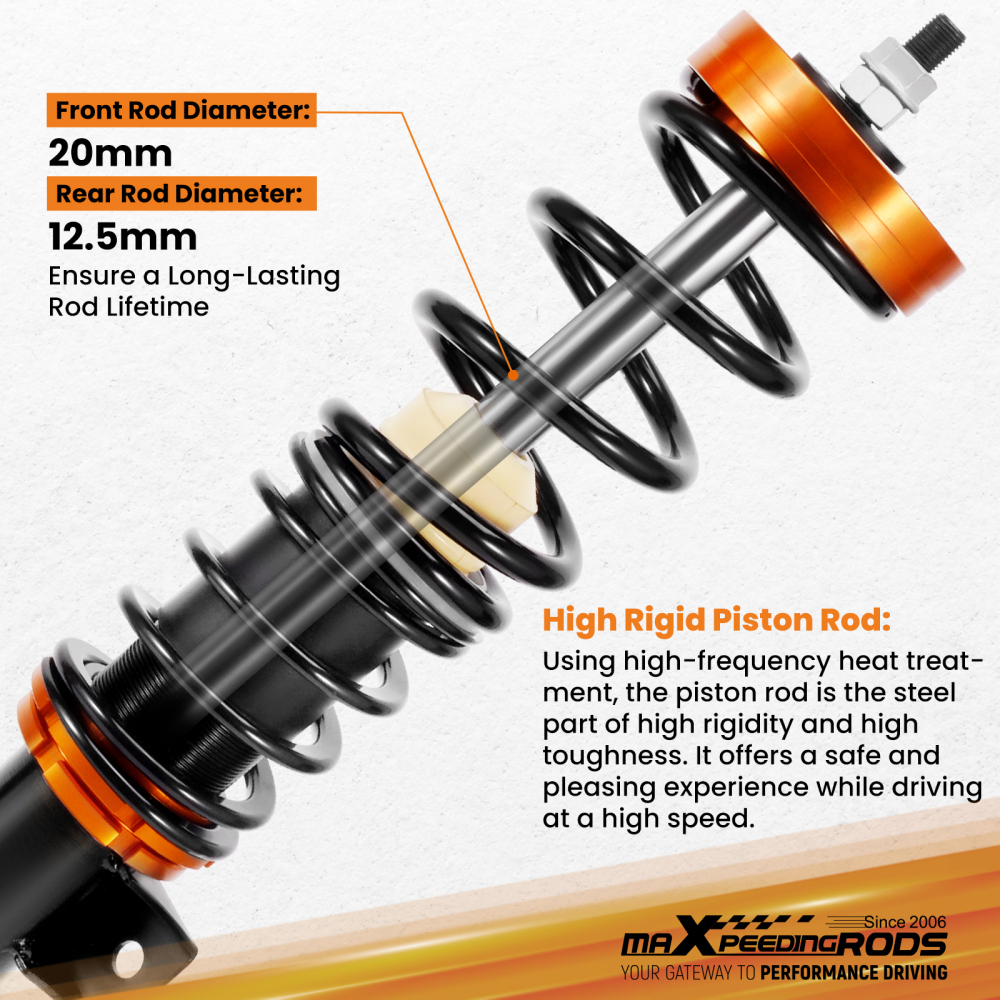 Adjustable Coilover Kit compatible for Fiat Grande Punto 199 2005-2018 Lowering Suspension