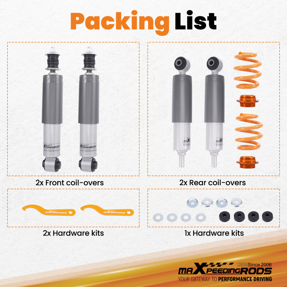 Coilover Kit Shock Absorber compatible for VW Transporter IV T4 Bus 70XB 70XC 7DB 7DW 90-03