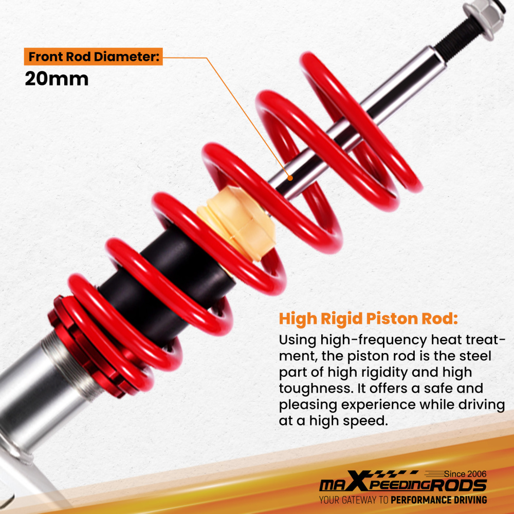 Coilover Front Suspension Kit compatible for VW Transporter T5 T6 T26 T28 T30 2003-