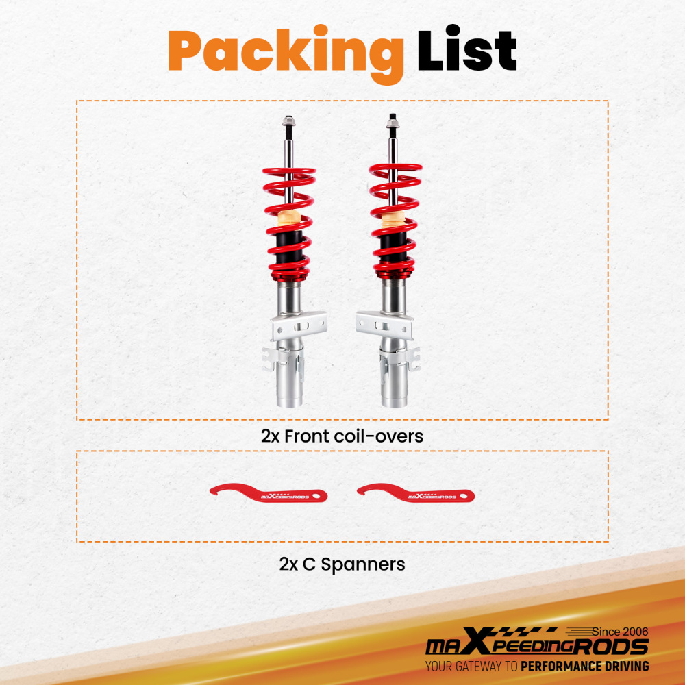 Coilover Front Suspension Kit compatible for VW Transporter T5 T6 T26 T28 T30 2003-