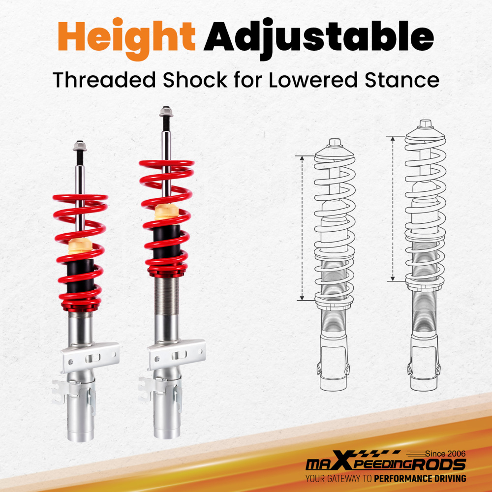Coilover Front Suspension Kit compatible for VW Transporter T5 T6 T26 T28 T30 2003-