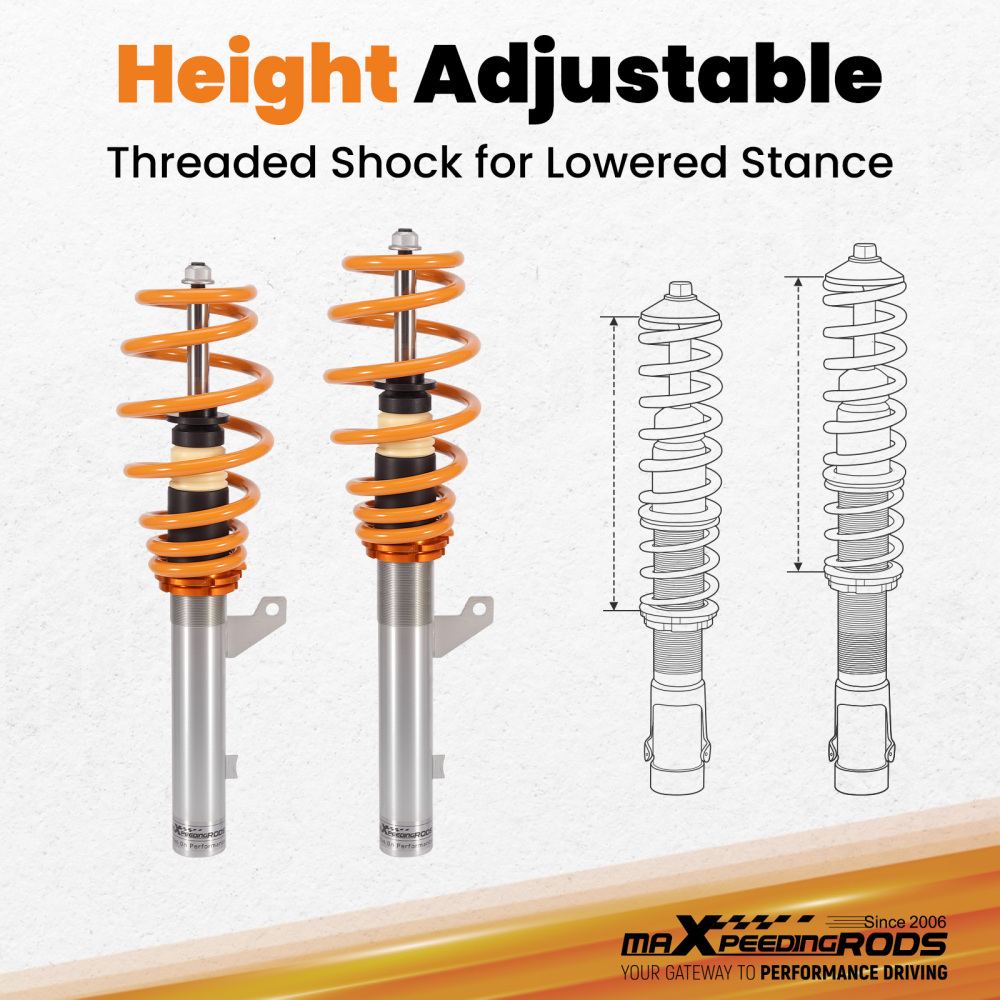Street Coilovers compatible for VW Caddy Van Mk3 Mk42003-2020 2K 1.2 1.4 1.6 TDi Springs