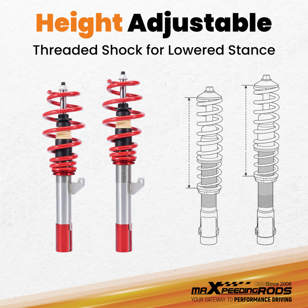 Coilovers Front Kit compatible for VW Caddy Van Mk3 Mk4 2WD 2004-2020 2K 1.9 2.0 TDi 2x