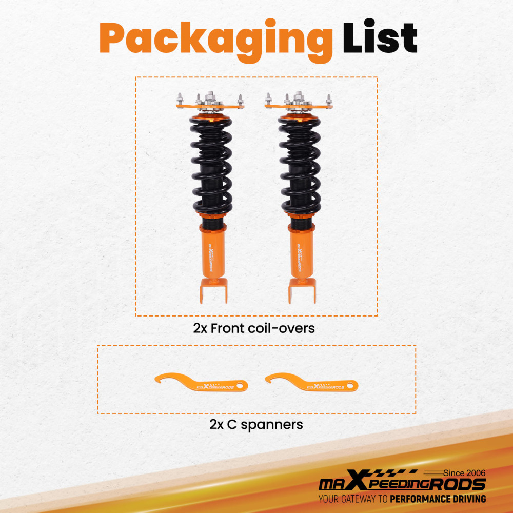 for 93-98 compatible for Lincoln Mark VIII Front Air to Struts Coilovers Conversion Kits