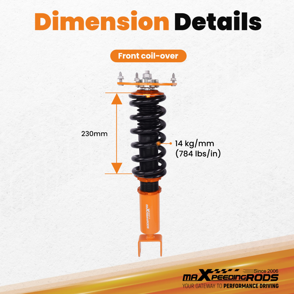 for 93-98 compatible for Lincoln Mark VIII Front Air to Struts Coilovers Conversion Kits