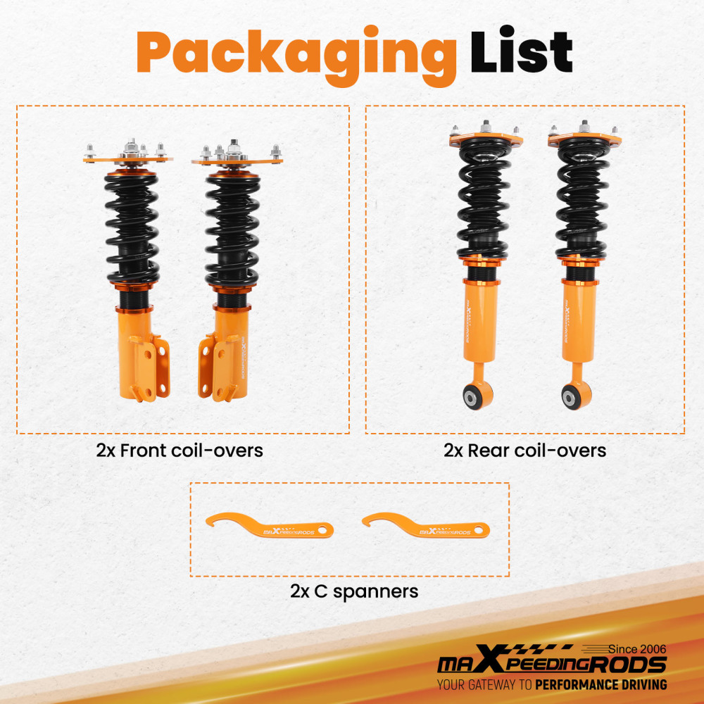 MaXpeedingrods Racing Coilovers compatible for Mitsubishi 3000GT 91-99 compatible for FWD