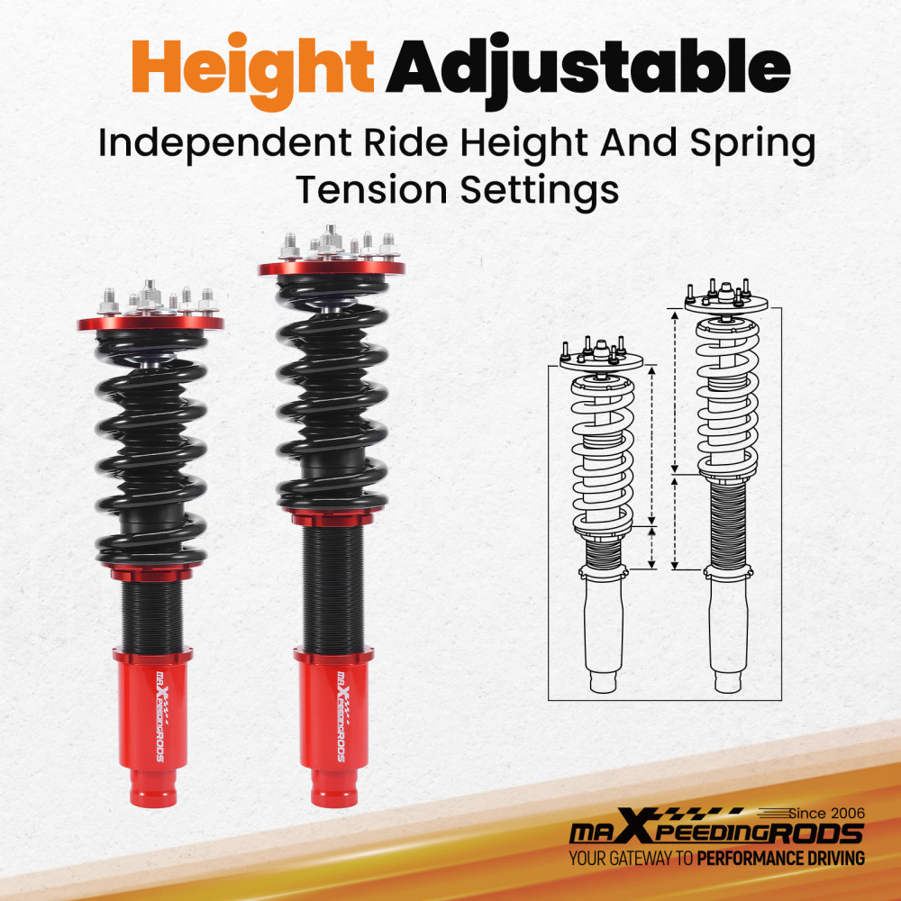 Suspensión roscada Amortiguadores compatible para Honda Accord Tourer Wagon CW1/CW2/CW3