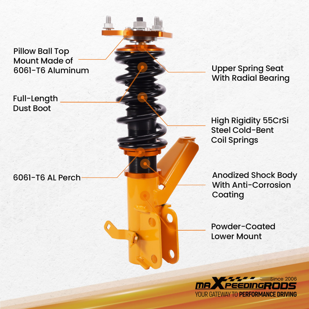 Coilovers Kit compatible for Honda Integra DC5 2001-2006 compatible for Acura RSX Type-S 2002-2006 Shock