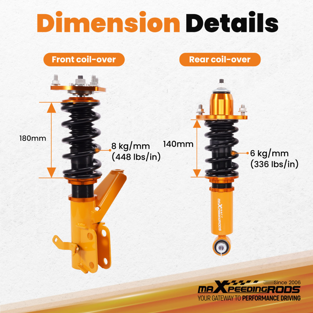 Coilovers Kit compatible for Honda Integra DC5 2001-2006 compatible for Acura RSX Type-S 2002-2006 Shock