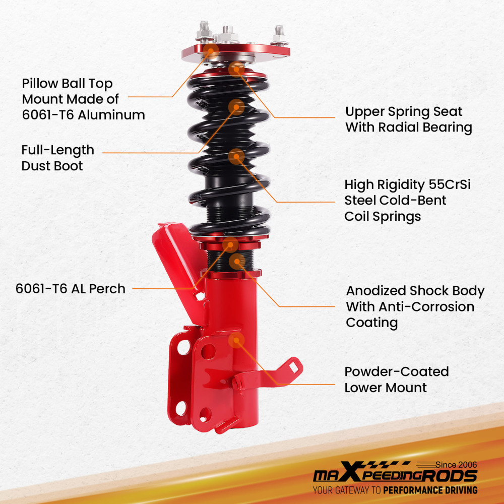 Adjustable Coilovers Suspension Shocks Struts compatible for Acura RSX Type S Base 02-06