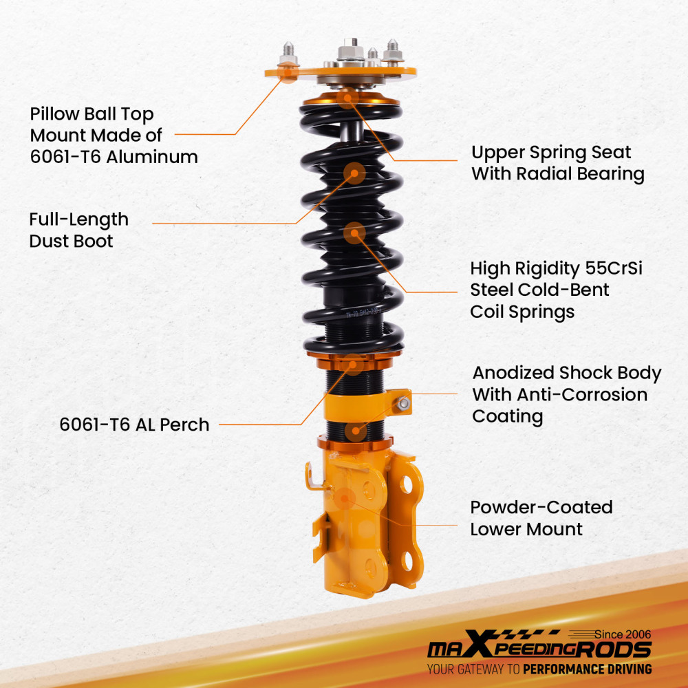 MaXpeedingrods Coilover Suspension Lowering Kit compatible for MAZDA 6 Mazda6 2014-2019