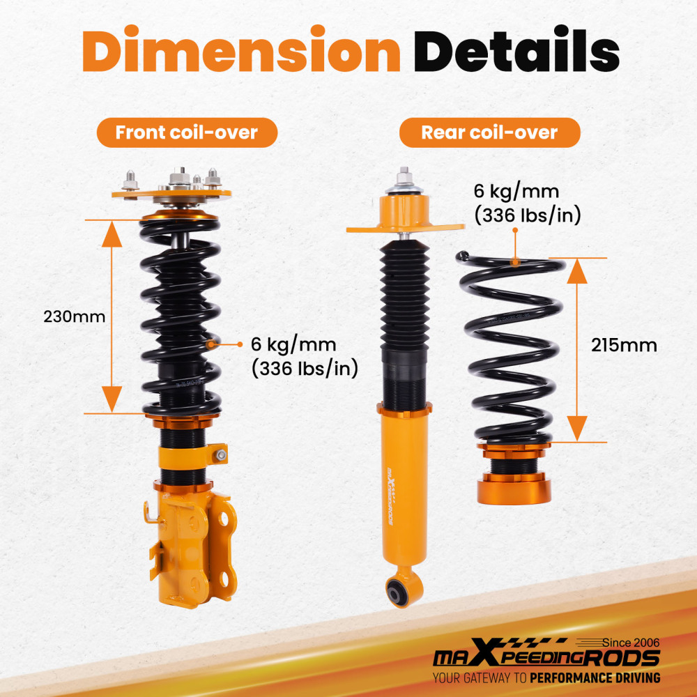 MaXpeedingrods Coilover Suspension Lowering Kit compatible for MAZDA 6 Mazda6 2014-2019