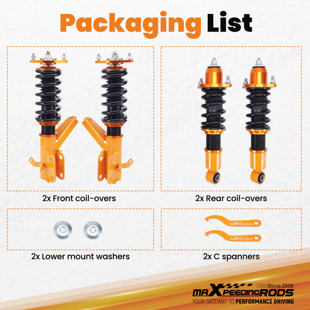 Coilover Suspension Kit compatible for Honda Civic VII MK7 EM2 2001-2005 DX/EX/GX/HX/LX/Si