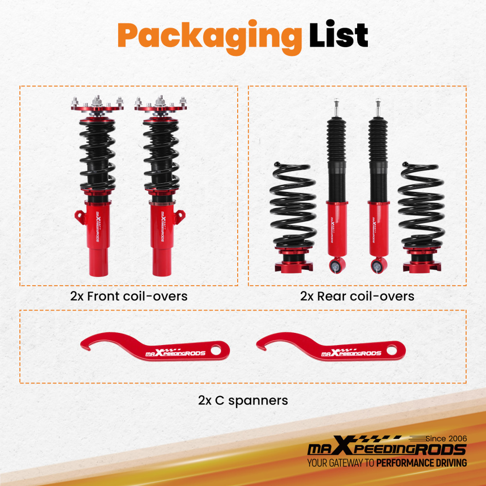 Coilovers Lowering Kit compatible for Honda Civic Coupe/ Sedan 16-21 FC (50mm)