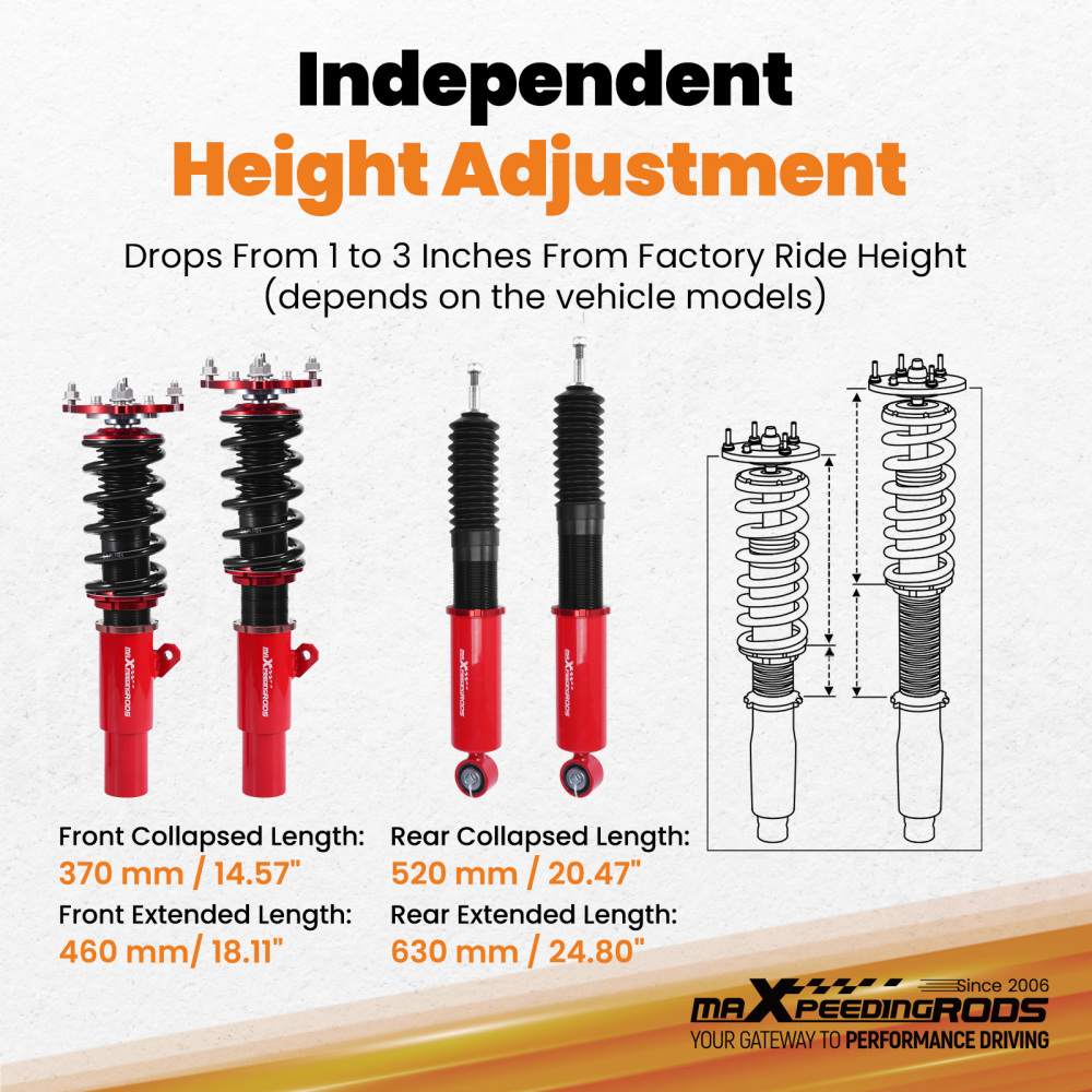 Coilovers Lowering Kit compatible for Honda Civic Coupe/ Sedan 16-21 FC (50mm)