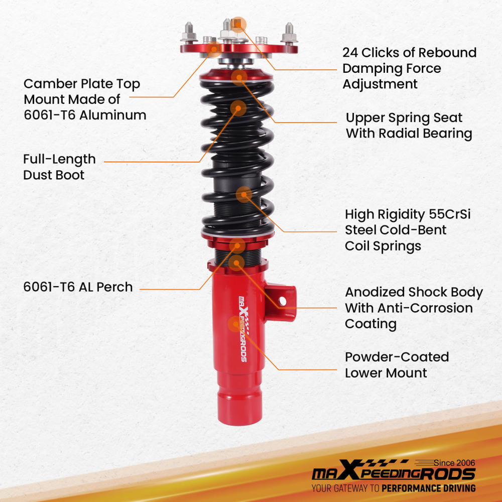 Coilover Suspension Lowering Kit compatible for Honda Civic Si 2dr 4dr 17-21