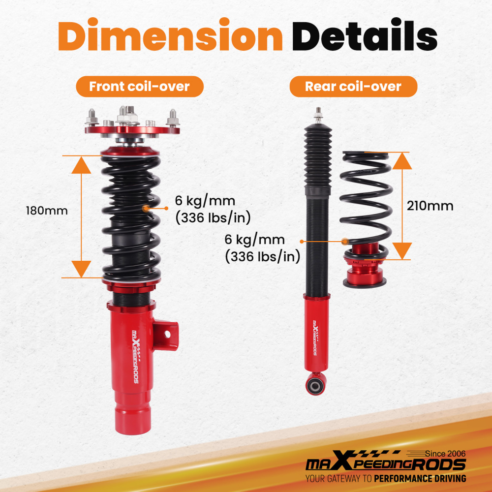 Coilover Suspension Lowering Kit compatible for Honda Civic Si 2dr 4dr 17-21