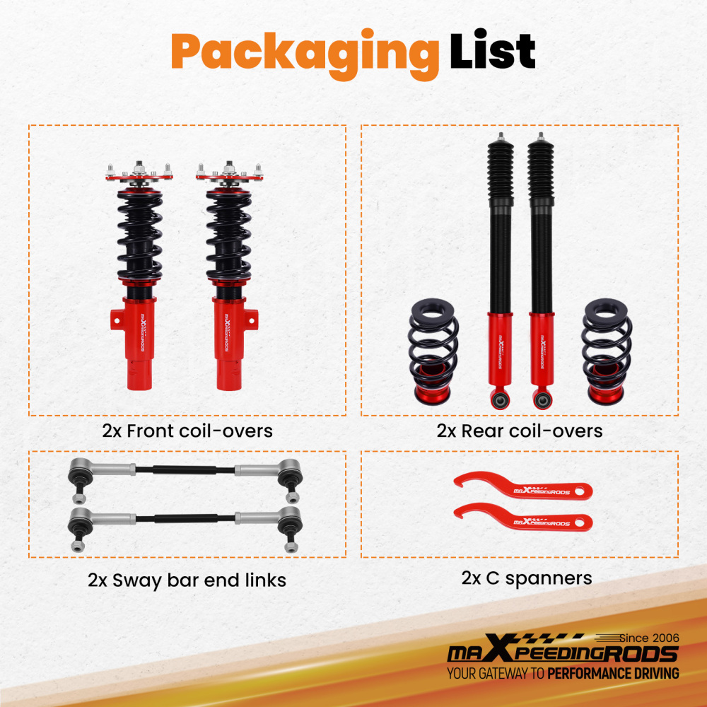 Coilovers Suspension Lowering Kit compatible for Honda Civic FE/FL 21-25 Height Adjustable