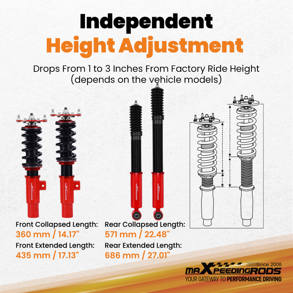 Coilovers Suspension Lowering Kit compatible for Honda Civic FE/FL 21-25 Height Adjustable