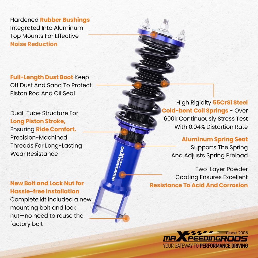 Coilovers Suspension Kit compatible for Honda Civic CRX 1992-2000 EG EH EJ EK EM EK4 EK1