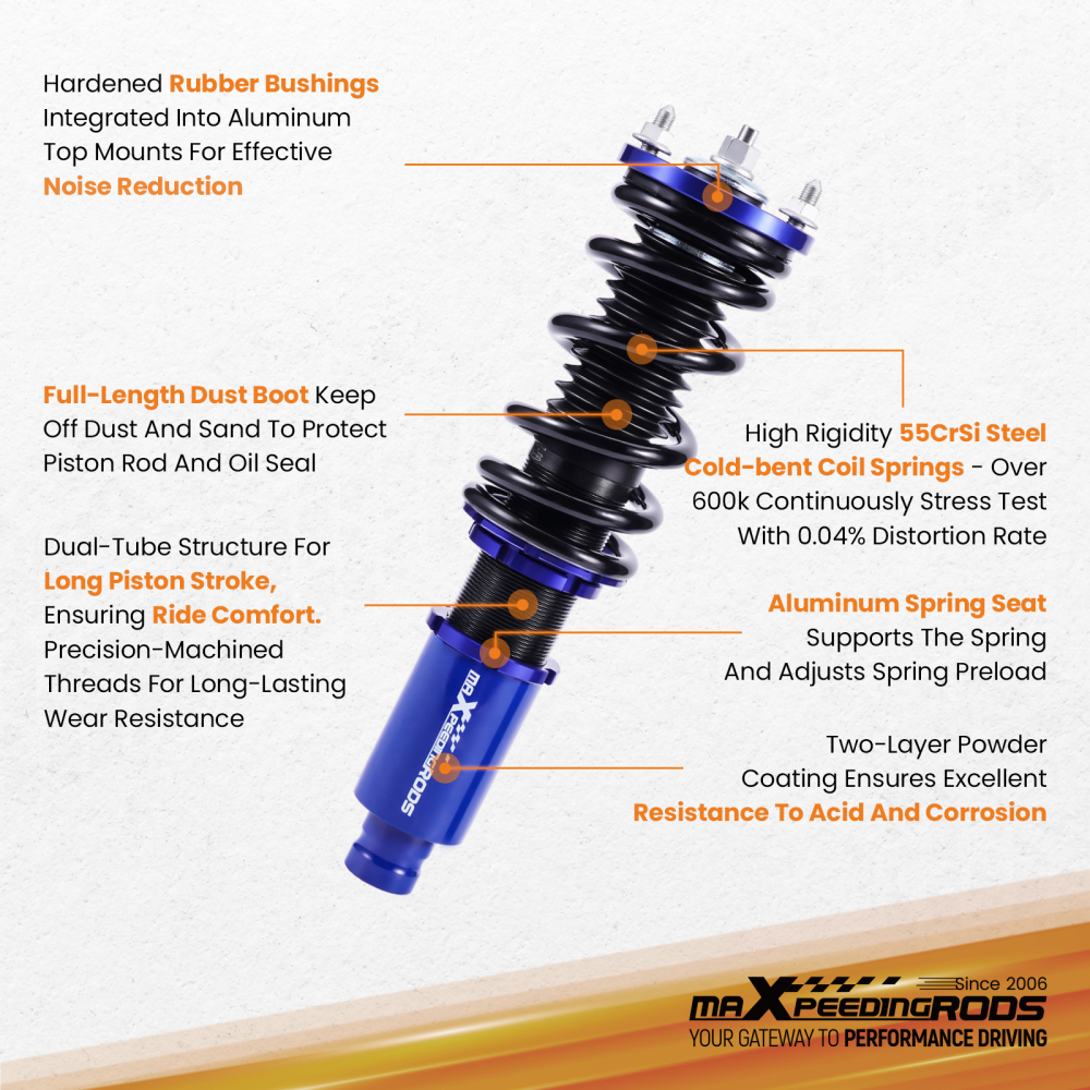 Coilovers Suspension Kit compatible for Honda Civic CRX 1992-2000 EG EH EJ EK EM EK4 EK1