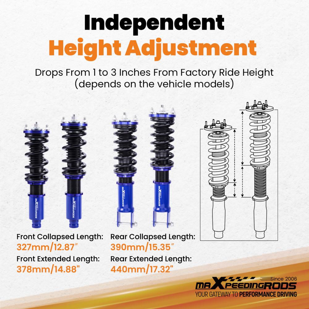 Coilovers Suspension Kit compatible for Honda Civic CRX 1992-2000 EG EH EJ EK EM EK4 EK1