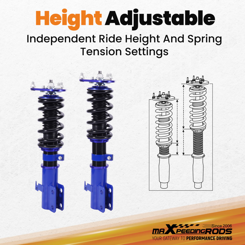 Suspension Coil Struts Tuning Coilovers Kits ApplicationCompatible compatible for Toyota Corolla 9th Gen. (E130) 2003-2008 USA and other markets lowering kit