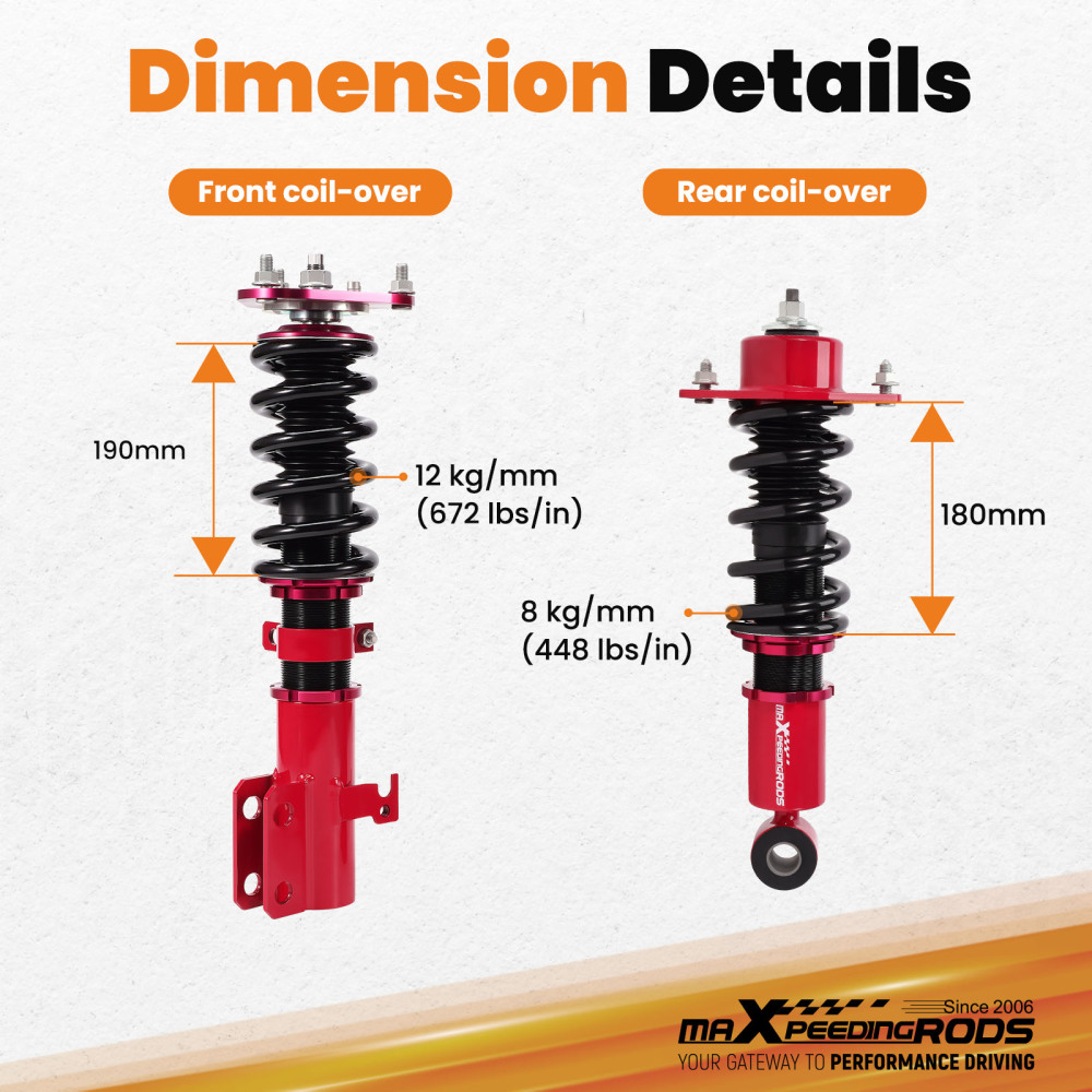 MaXpeedingrods Coilovers Lowering Kit compatible for Toyota Corolla 2003-2008 E120 E130