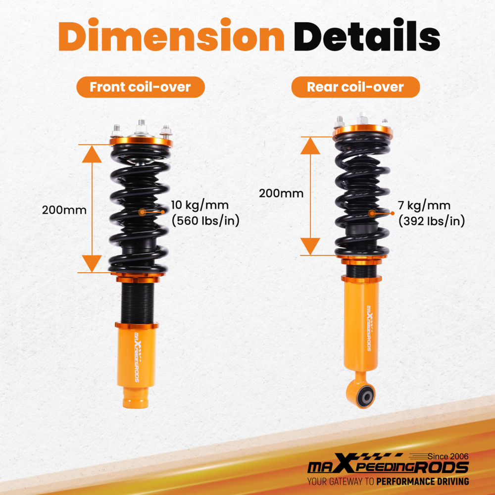 Compatible for Honda CR-V CRV 1996-2001 RD1–RD3 Suspension ShockS Coilover Coilovers Lowering Kit
