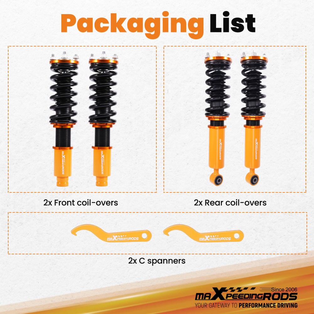 Compatible for Honda CR-V CRV 1996-2001 RD1–RD3 Suspension ShockS Coilover Coilovers Lowering Kit