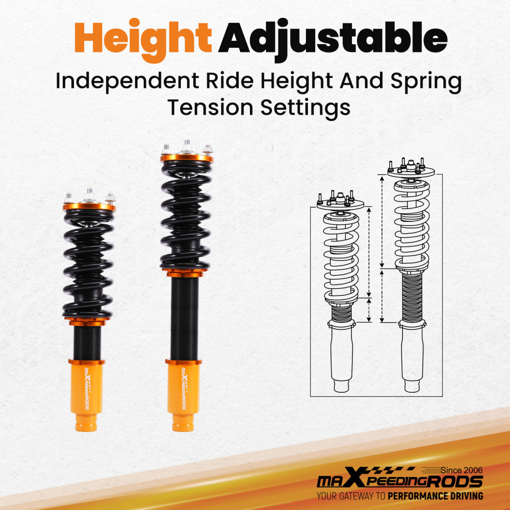 Compatible for Honda CR-V CRV 1996-2001 RD1–RD3 Suspension ShockS Coilover Coilovers Lowering Kit