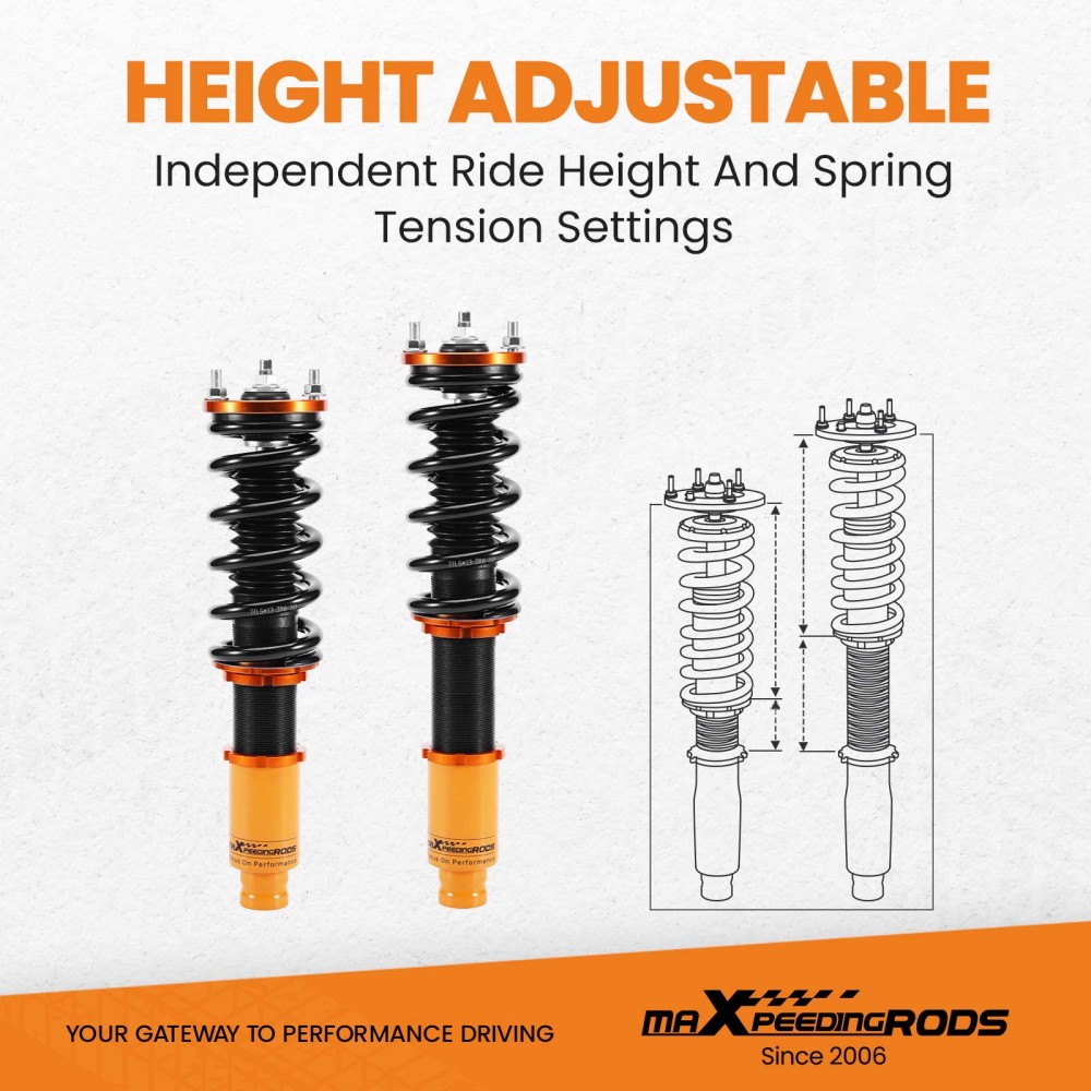 Compatible for Honda CR-V CRV 1996-2001 RD1–RD3 Suspension ShockS Coilover Coilovers Lowering Kit