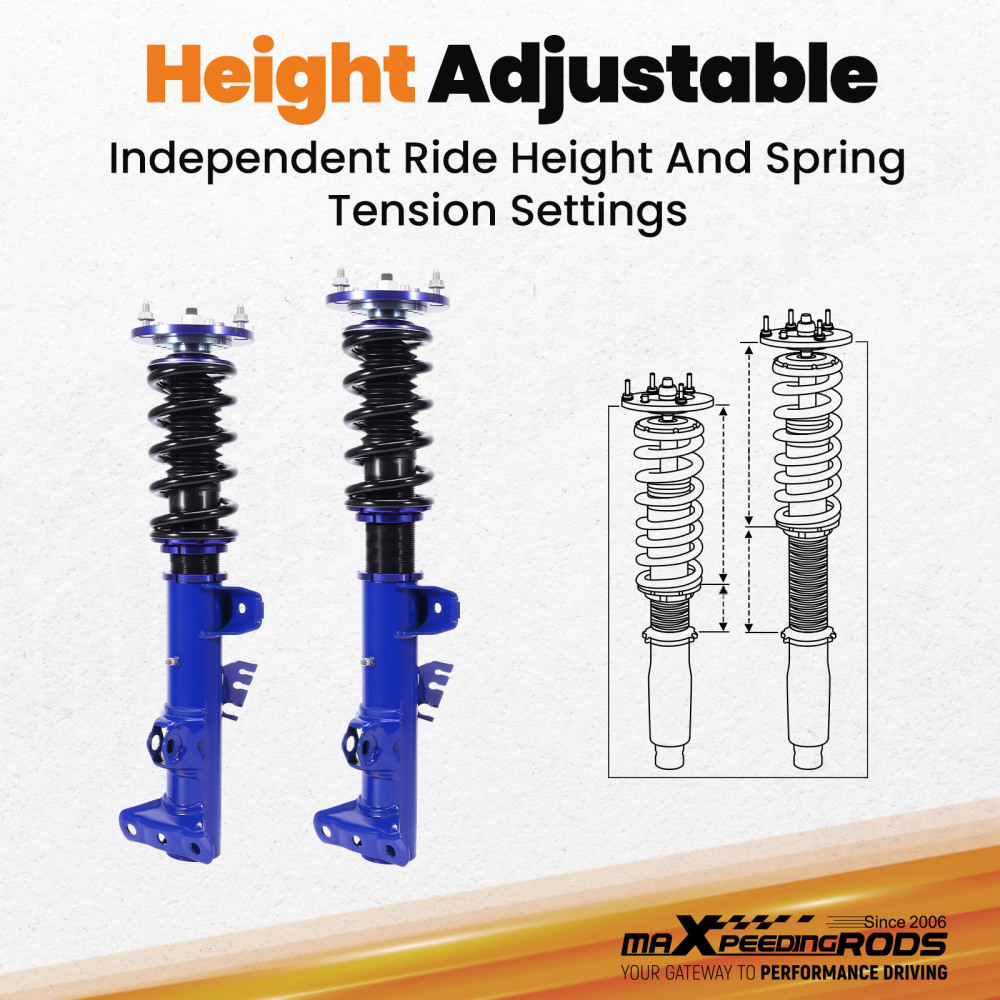 Coilover Shock Absorber Struts Height Adjustable Kit 1998 compatible for BMW E36 3 Series Lowering Kit